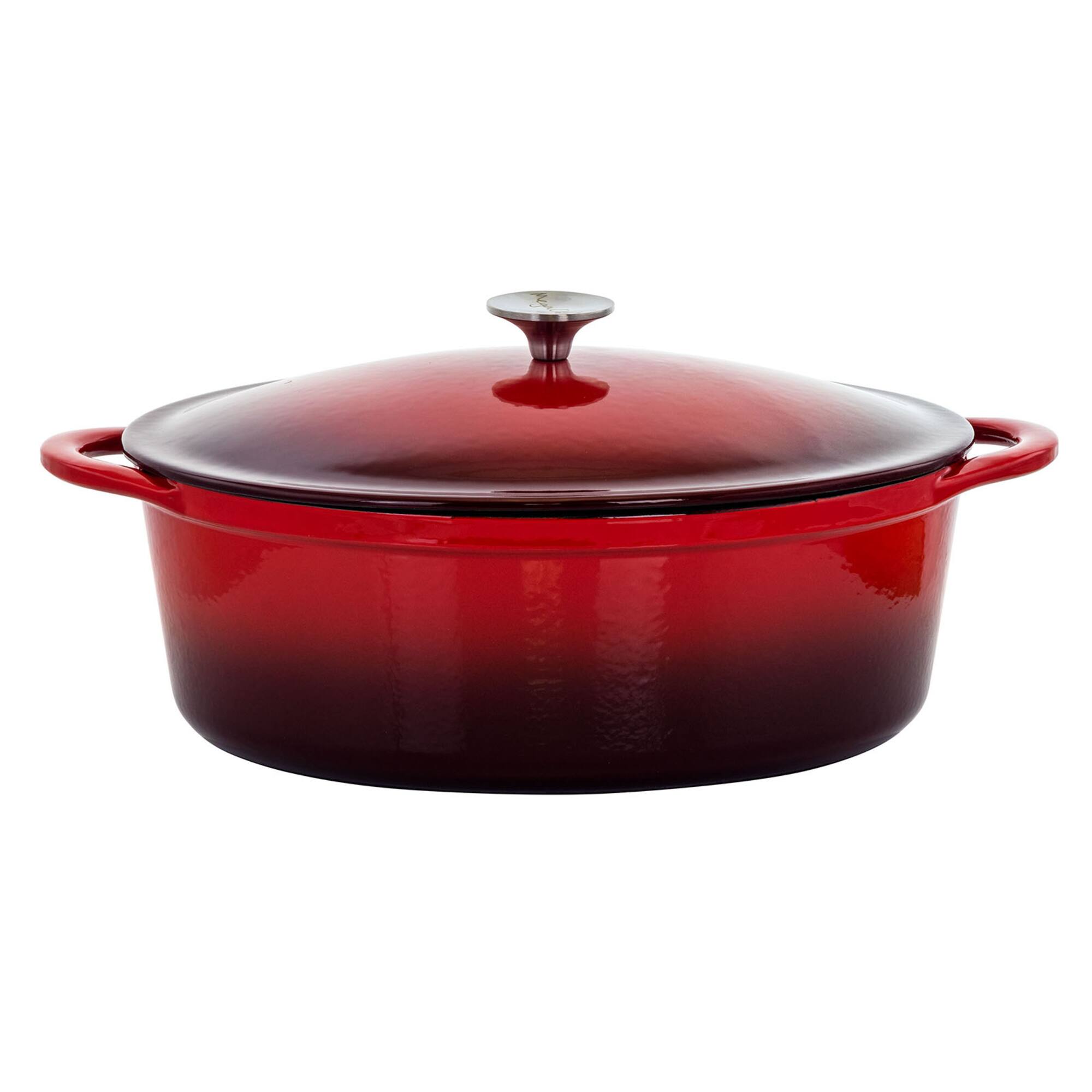 MegaChef 7qt. Oval Enameled Cast Iron Casserole
